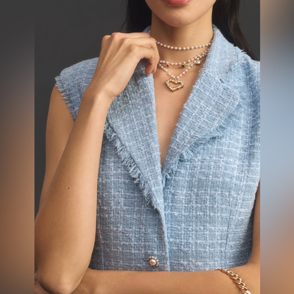 Maeve Sleeveless Tweed Blazer Mini Dress 10 - Picture 3 of 11